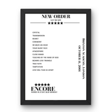 New Order October 11, 2001 Brixton Academy London Setlist Poster - Setlist