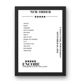 New Order September 16, 2012 Castell Park Portmeirion Setlist Poster - Setlist