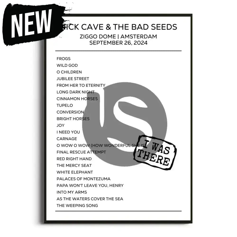 Nick Cave & the Bad Seeds Amsterdam 26th September 2024 Setlist - I Was There - Setlist