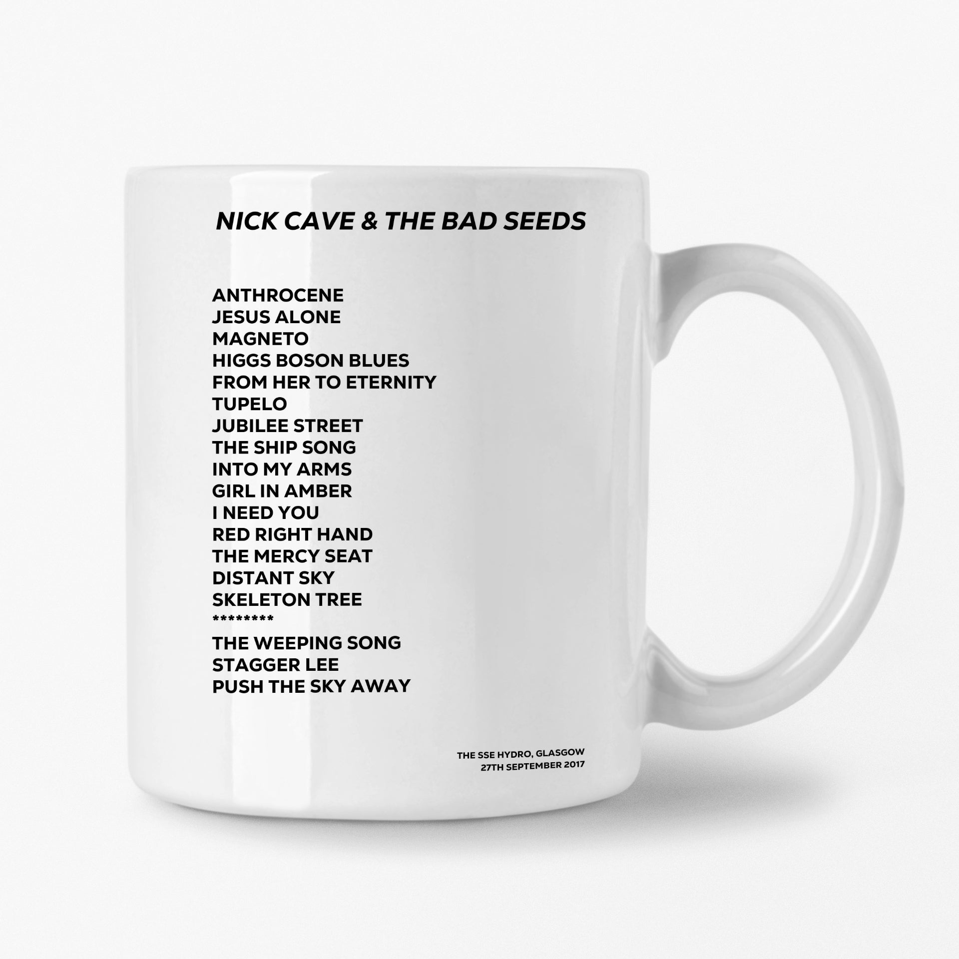 Nick Cave & the Bad Seeds Glasgow 27th September 2017 Setlist Mug - Setlist