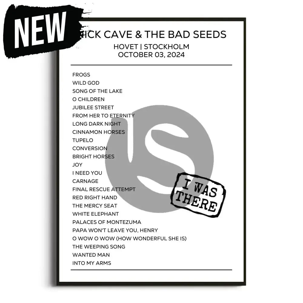 Nick Cave & the Bad Seeds Stockholm 3rd October 2024 Setlist - I Was There - Setlist