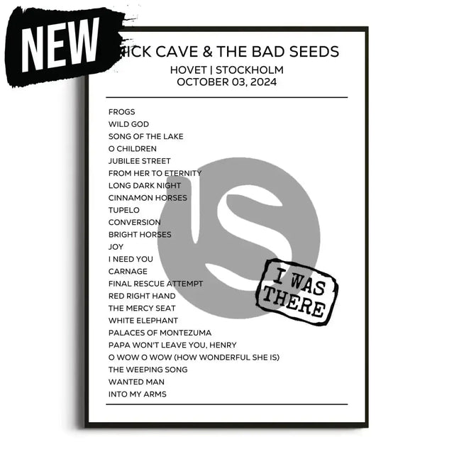 Nick Cave & the Bad Seeds Stockholm 3rd October 2024 Setlist - I Was There - Setlist