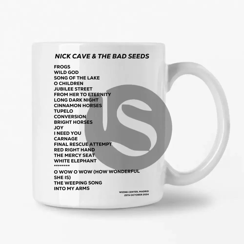 Nick Cave & the Bad Seeds The Wild God Tour - UK & Europe 2024 Tour Mugs - Setlist