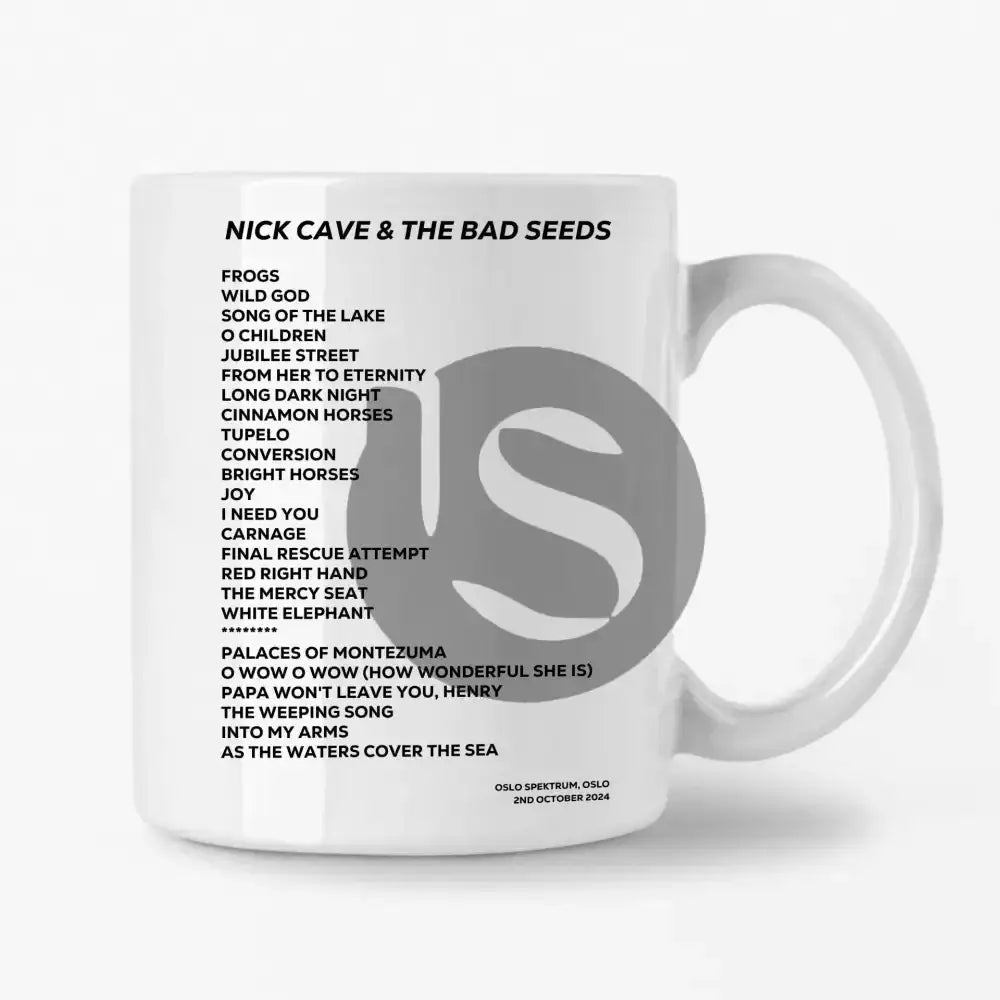 Nick Cave & the Bad Seeds The Wild God Tour - UK & Europe 2024 Tour Mugs - Setlist