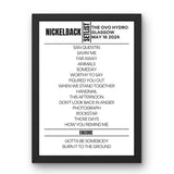 Nickelback Glasgow May 16 2024 Replica Setlist - Setlist