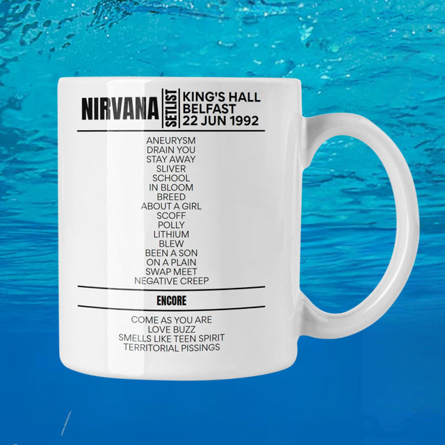 Nirvana Belfast June 22, 1992 Replica Setlist Mug - Setlist