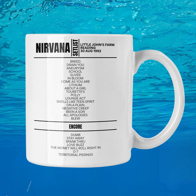 Nirvana Reading August 30, 1992 Replica Setlist Mug - Setlist