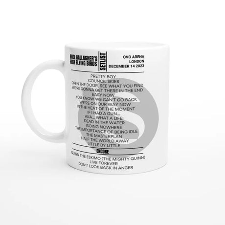 Noel Gallagher's High Flying Birds London December 2023 Setlist Mug - Setlist