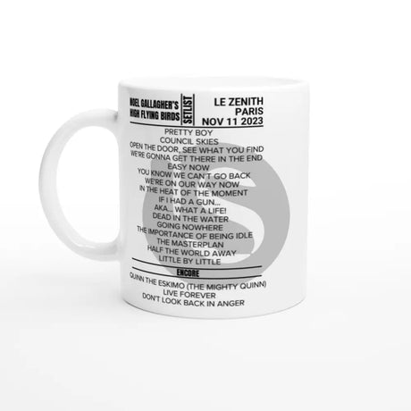 Noel Gallagher's High Flying Birds Paris November 2023 Setlist Mug - Setlist