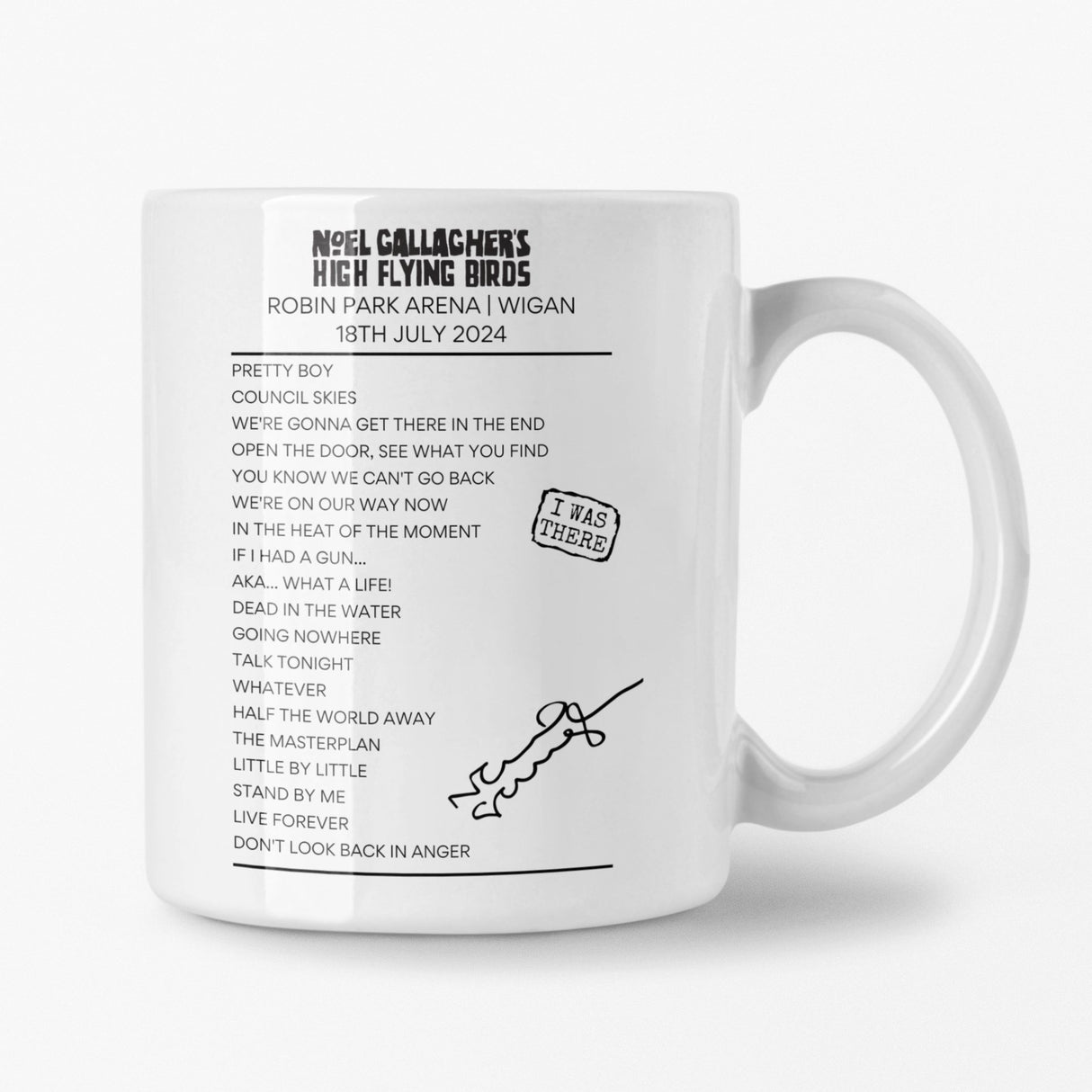 Noel Gallagher's High Flying Birds Wigan July 2024 Setlist Mug - Setlist