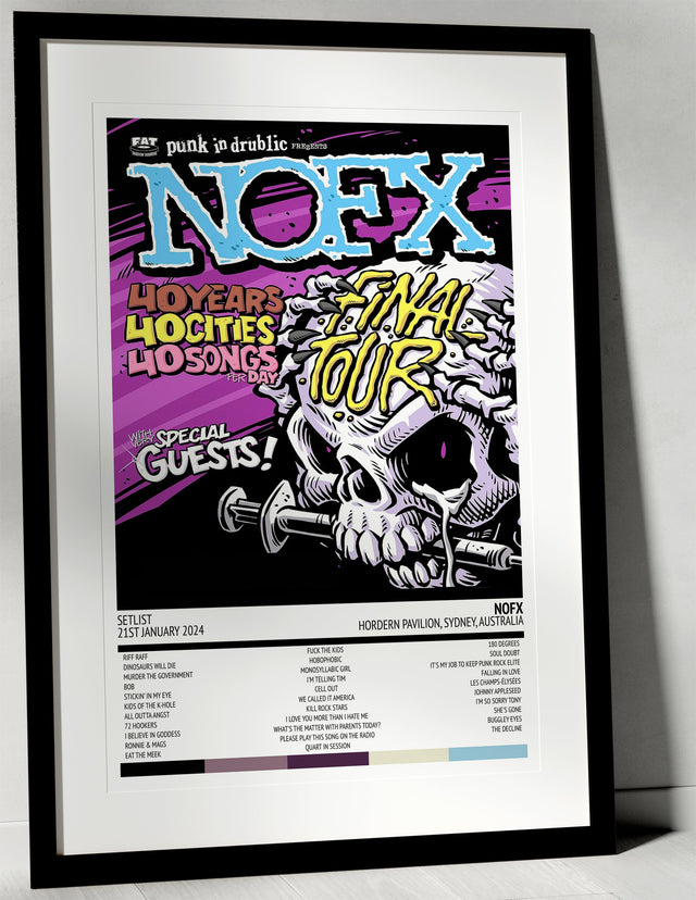 NOFX Final Tour Hordern Pavilion Sydney 21st January 2024 Setlist To