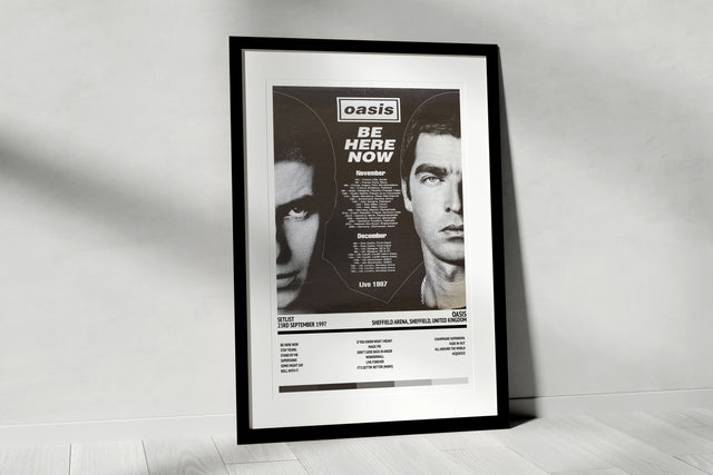 Oasis Be Here Now Sheffield Arena Sheffield 23rd September 1997 - Setlist Tour Poster - Setlist