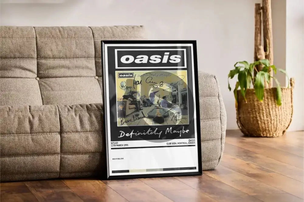 Oasis Definitely Maybe Club Soda Montreal 12th March 1995 - Setlist Tour Poster - Setlist