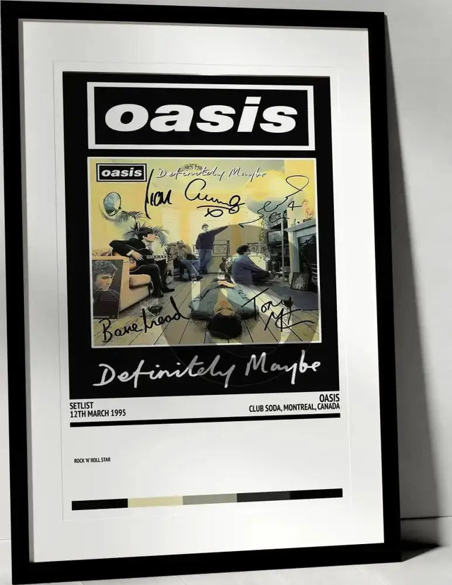 Oasis Definitely Maybe Club Soda Montreal 12th March 1995 - Setlist Tour Poster - Setlist