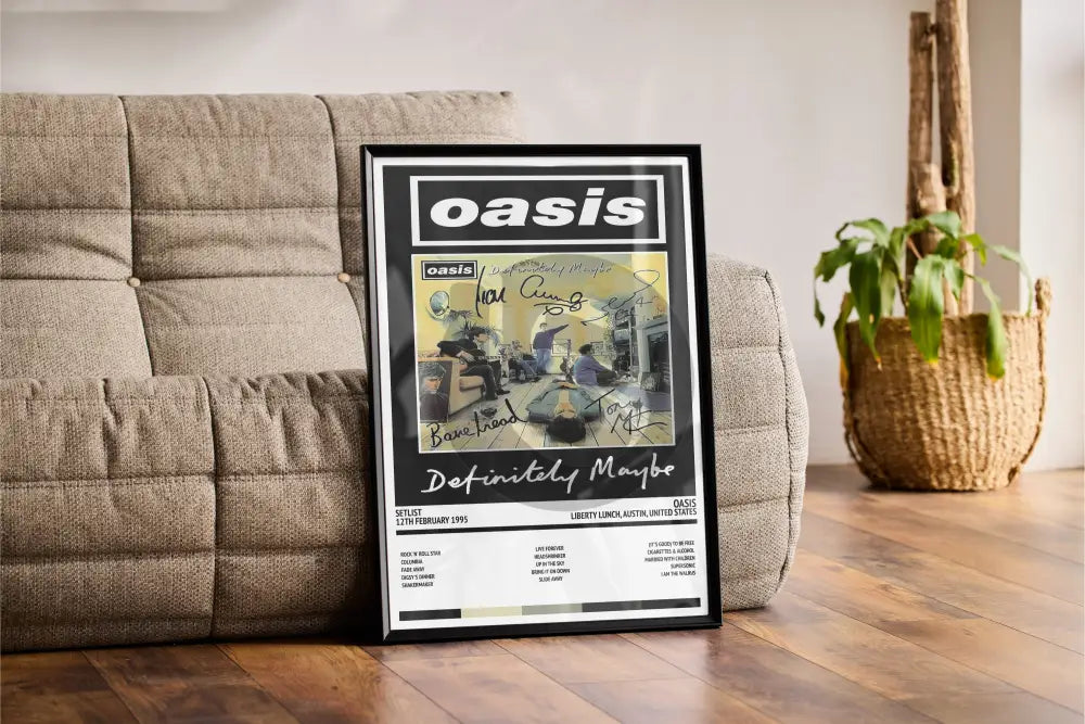 Oasis Definitely Maybe Liberty Lunch Austin 12th February 1995 - Setlist Tour Poster - Setlist