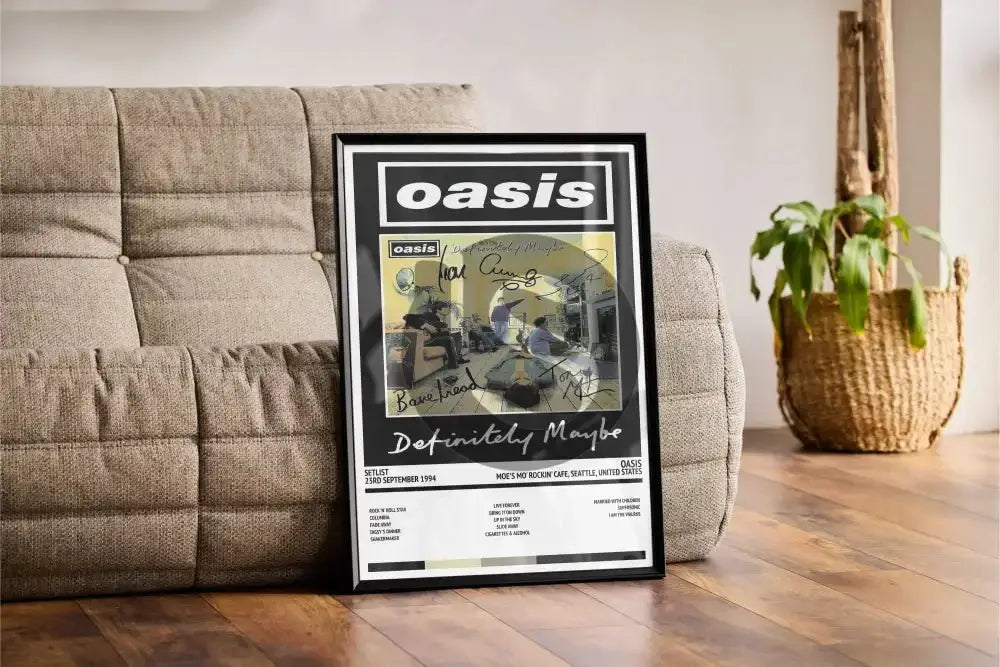 Oasis Definitely Maybe Moe's Mo' Rockin' Cafe Seattle 23rd September 1994 - Setlist Tour Poster - Setlist