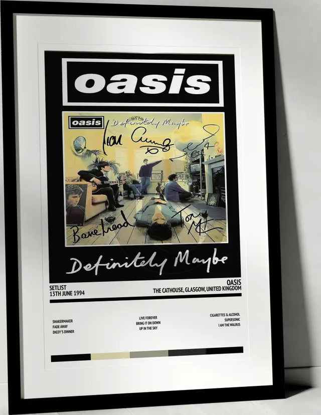 Oasis Definitely Maybe The Cathouse Glasgow 13th June 1994 - Setlist Tour Poster - Setlist