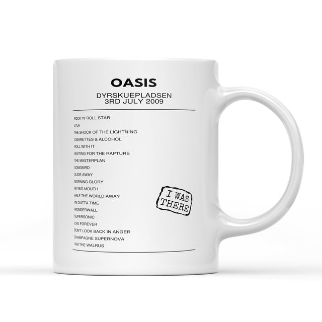 Oasis Dig Out Your Soul Dyrskuepladsen Roskilde 3rd July 2009 - Setlist Mug - Setlist