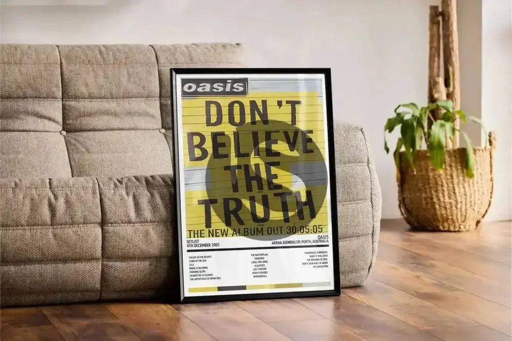 Oasis Don't Believe the Truth Arena Joondalup Perth 4th December 2005 - Setlist Tour Poster - Setlist