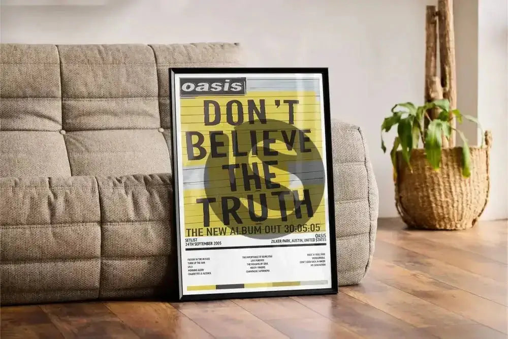 Oasis Don't Believe the Truth Zilker Park Austin 24th September 2005 - Setlist Tour Poster - Setlist