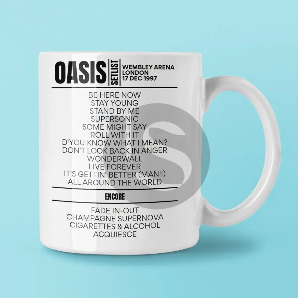 Oasis Earls Court London December 17, 1997 Setlist Mug - Setlist