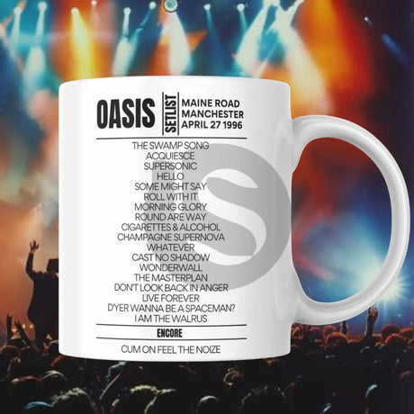 Oasis Maine Road Manchester April 27 1996 Setlist Mug - Setlist