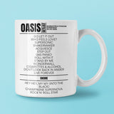 Oasis Murrayfield Stadium Edinburgh July 29, 2000 Setlist Mug - Setlist