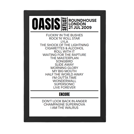 Oasis Setlist 21-07-2009-London - Setlist