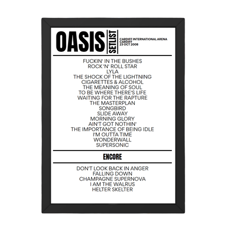 Oasis Setlist 23-10-2008-Cardiff - Setlist