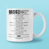 Oasis The Point Dublin December 04, 1997 Setlist Mug - Setlist