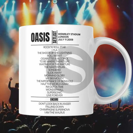 Oasis Wembley Stadium London July 11 2009 Setlist Mug - Setlist