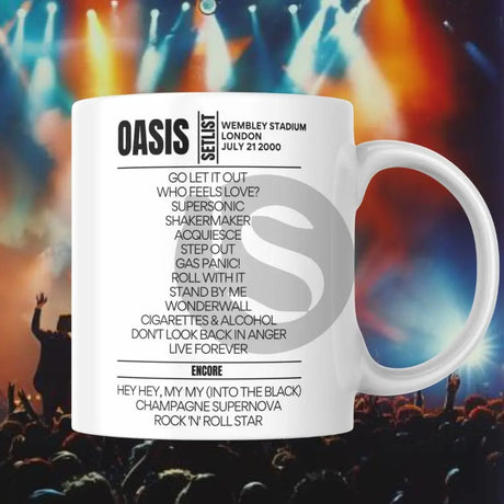 Oasis Wembley Stadium London July 21 2000 Setlist Mug - Setlist