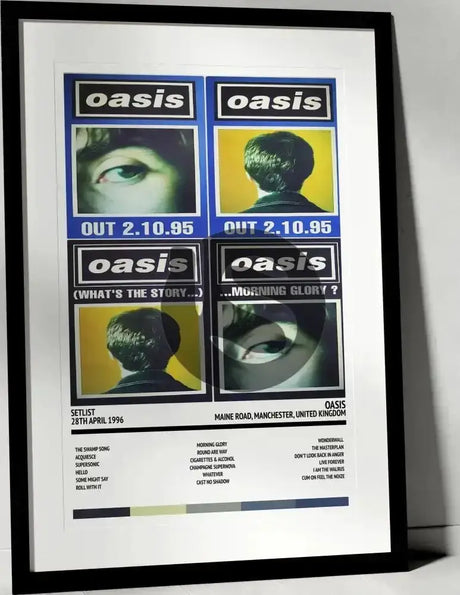 Oasis (What's the Story) Morning Glory? Maine Road Manchester 28th April 1996 - Setlist Tour Poster - Setlist