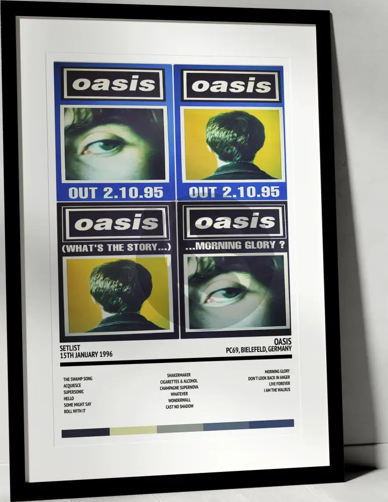 Oasis (What's the Story) Morning Glory? PC69 Bielefeld 15th January 1996 - Setlist Tour Poster - Setlist