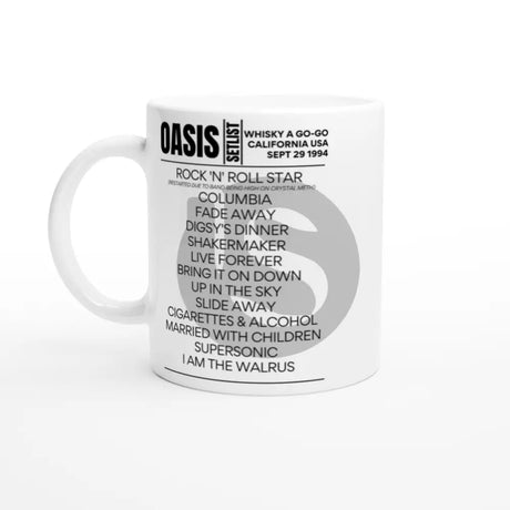 Oasis Whisky A-Go-Go 1994 Setlist Mug - Setlist