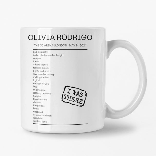 Olivia Rodrigo The O2 Arena London May 14, 2024 Replica Setlist Mug - Setlist