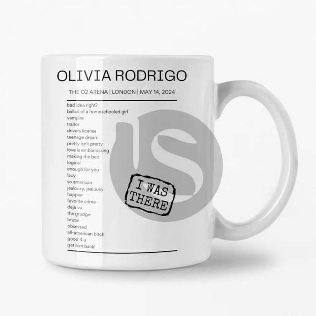 Olivia Rodrigo The O2 Arena London May 14, 2024 Replica Setlist Mug - Setlist