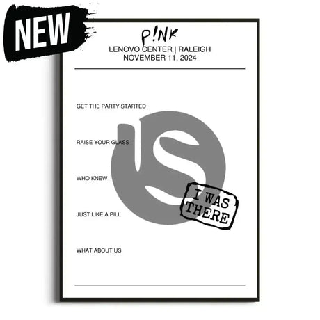 P!nk Trustfall Tour Setlist Posters 2023/2024 - Setlist