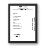 Pantera February 14, 1993 Barrowland Glasgow Setlist Poster - Setlist