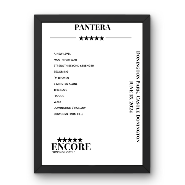 Pantera June 15, 2024 Donington Park Castle Donington Setlist Poster - Setlist