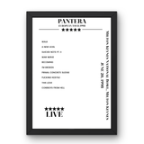 Pantera June 20, 1998 Milton Keynes National Bowl Milton Keynes Setlist Poster - Setlist