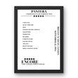 Pantera September 12, 1994 Brixton Academy London Setlist Poster - Setlist