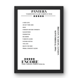 Pantera September 12, 1994 Brixton Academy London Setlist Poster - Setlist