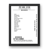 Pearl Jam August 26, 2024 Ruoff Music Center Noblesville Setlist Poster - Setlist