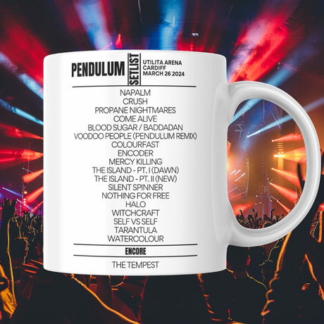 Pendulum Cardiff March 2024 Setlist Mug - Setlist