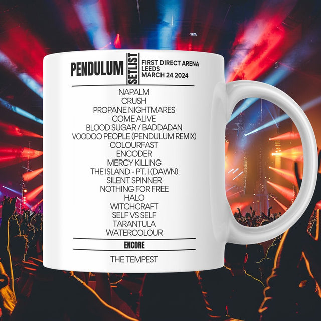 Pendulum Leeds March 2024 Setlist Mug - Setlist