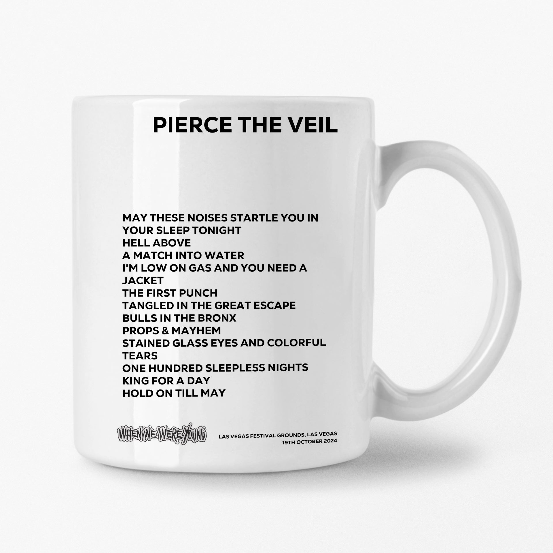 Pierce the Veil Las Vegas 19th October 2024 Setlist Mug - Setlist