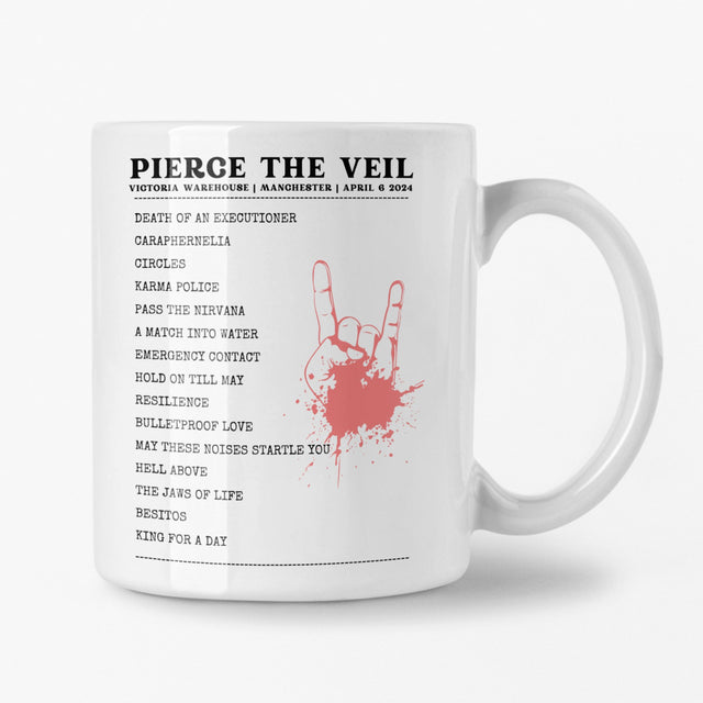 Pierce The Veil Manchester April 6 2024 Setlist Mug - Alternate - Setlist