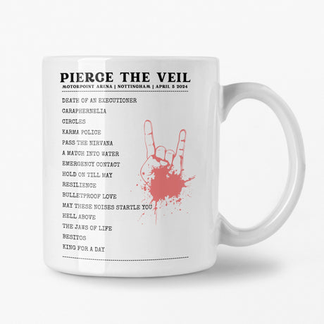 Pierce The Veil Nottingham April 5 2024 Setlist Mug - Alternate - Setlist