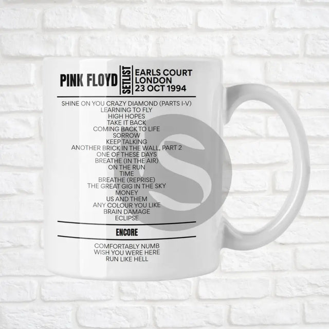 Pink Floyd London October 23, 1994 Replica Setlist Mug - Setlist